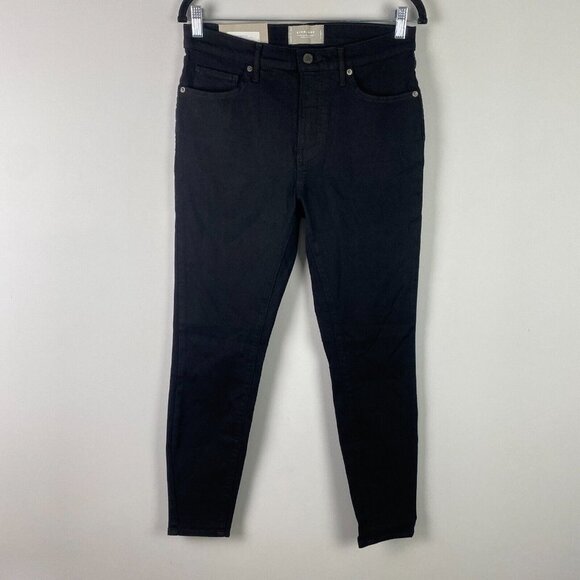 Everlane The Mid Rise Skinny Stretch Jeans Womens 30 Black 28" Inseam - Picture 1 of 12